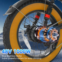 Fat Tire Electric Bike New Design S8 Model 20inch Bike 48V 17.5AH for Adult 1000W Powerful Motor USA Warehouse City E Bikes