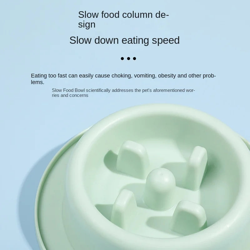 HKM-488531 Rounded Anti-Choking Slow Food Bowl for Cats and Dogs - Plastic Feeding Bowl with Box Packing