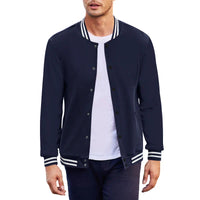 HKM-227411 Men's Customized Baseball Jacket Varsity Messenger With Buttoned Lapel Jacket Bombardment Lightweight Men's Jacket