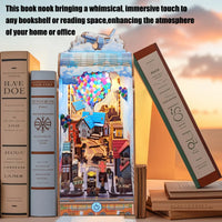 HKM-462675 3D Puzzle DIY Book Nook Kit with LED Light for Children and Educational Play