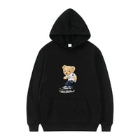 HKM-489555 Customized Men's Bear Sweatshirt Autumn and Winter Hooded Fashion Pullover Sweatshirt Sports Casual Printed Peplum Jacket