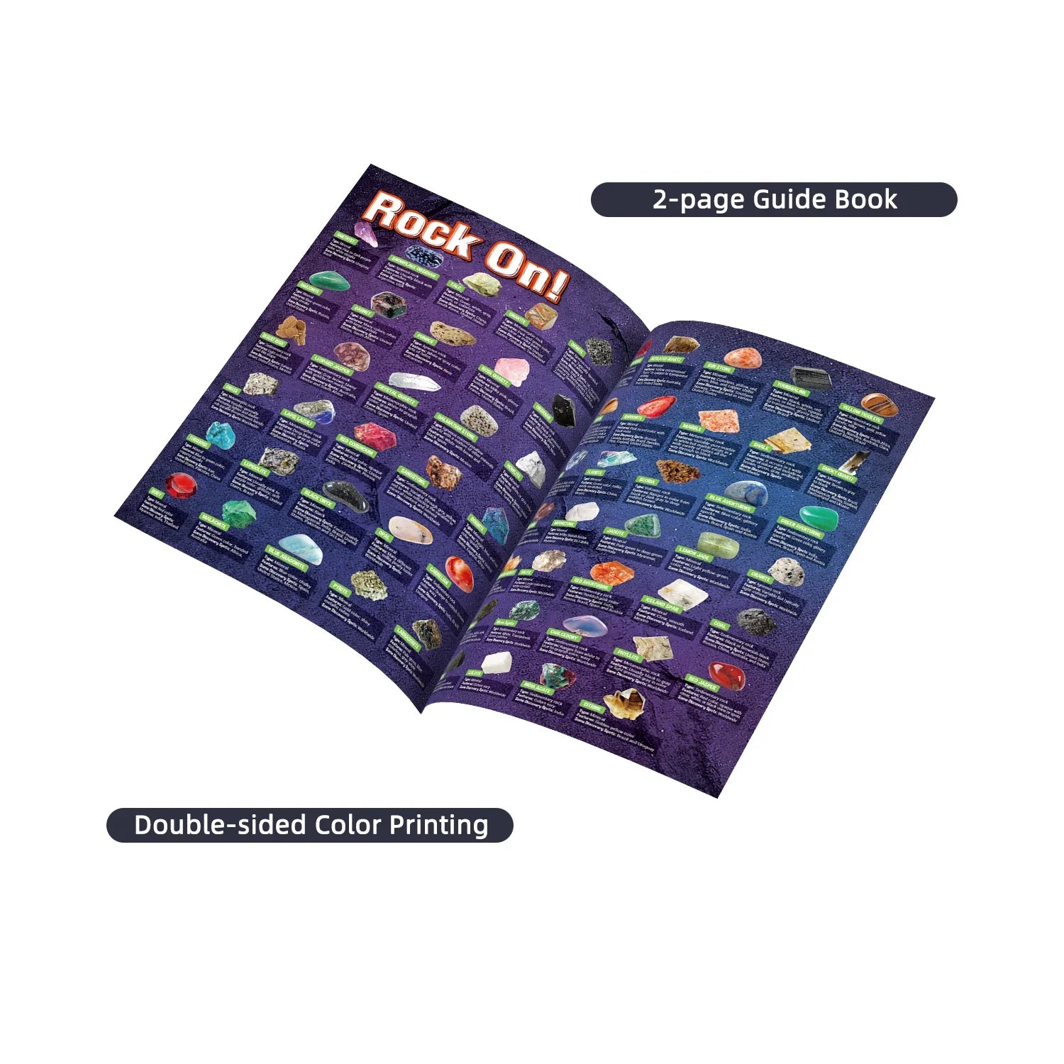 KTX-670099 Eco-Friendly Learning Rock Collection - Collectable Crystal Stones for Educational Use