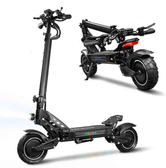 Adult Electric Scooter with Seat Single/Dual Motors NFC  Finger Throttle Colorful Marquee Off-road&City Commuting in US Stock