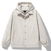 HKM-127955 Fashion Man Coat Casual Oversized Sports Design Long Canvas Jacket Zipper Closure Suede Jacket Man