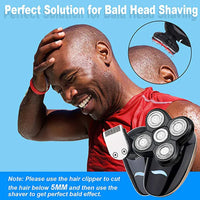 HKM-652179 Cordless 5D Electric Shaver for Men - Waterproof, 5-in-1 Head Shaver with Travel Lock and Stainless Steel Blades
