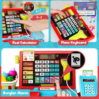 HKM-687443 EPT 52PCS Toy Cash Register with Electronic Sounds for Kids Indoor Pretend Play