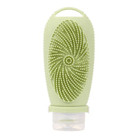 HKM-079315 Portable 100ML Reusable Silicone Travel Shampoo and Lotion Bottle with Cleaning Brushes