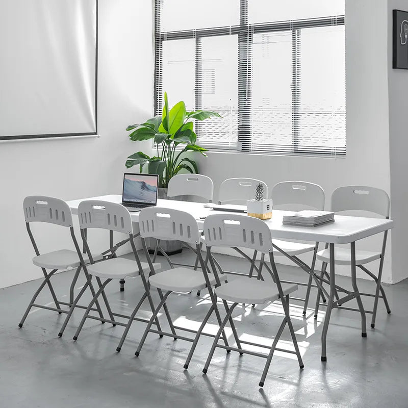 KTX-792851 6ft Rectangular Plastic Foldable Outdoor Table for Camping, BBQ, and Picnics