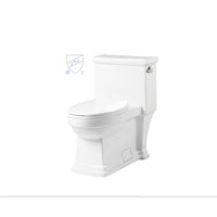 HKM-3296467 Smart Toilet With One Piece Round Siphon Flush Dual Flush Soft Closing White Ceramic Floor Mounted Bidet Seat