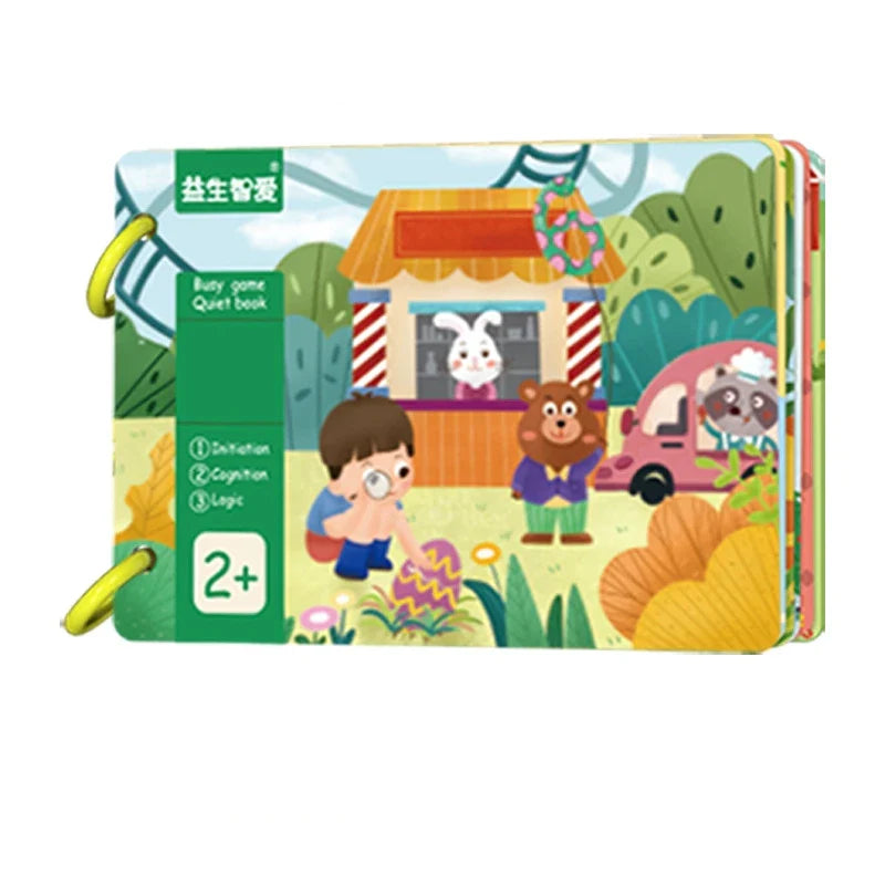 KTX-671251 Montessori Educational Animal Farm Busy Book with Paper Sensory Stickers for Preschool Learning