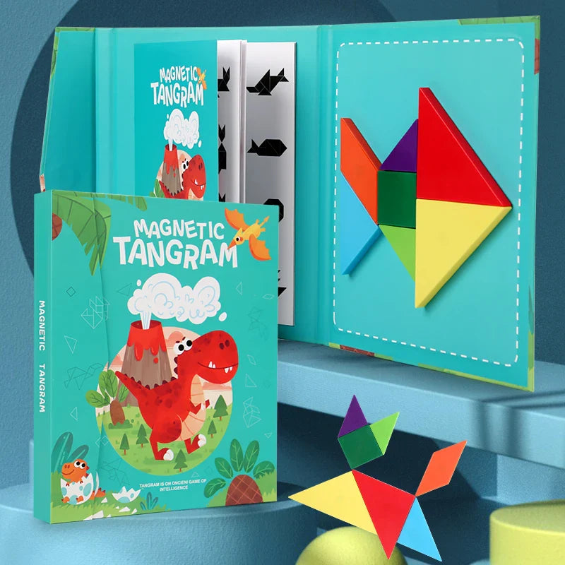 KTX-141203 Montessori Geometry Tangram Paper Puzzle Book for Kids - Educational DIY Learning Toy