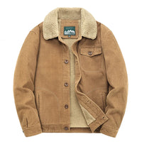 HKM-685011 Winter Jackets Lamb Down Casual Work Clothes Thickened Plush Cotton Corduroy Jackets Baseball Camping Sports Men's Coats