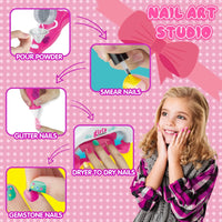 HKM-392531 Kids Nail Polishing Playset with Makeup Accessories for Ages 2-7