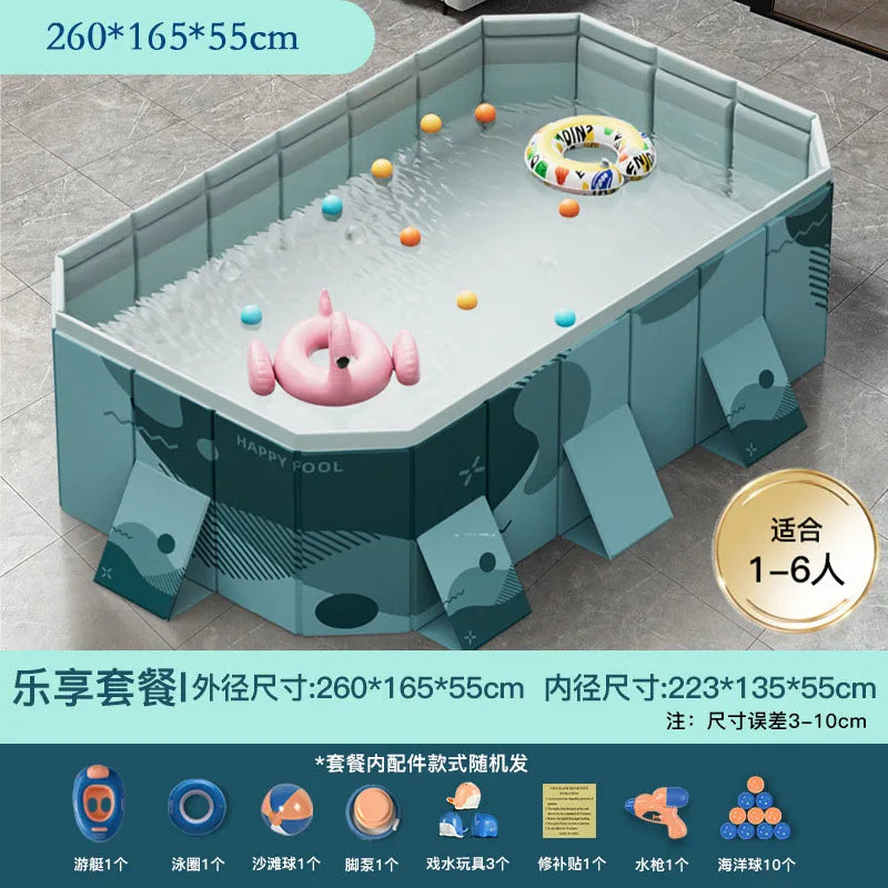 HKM-848339 Large Rectangular Above Ground Swimming Pool for Outdoor Use