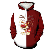 HKM-751699 Men's Christmas Sweatshirt Christmas New Christmas Deer Mens Crew Neck Digital Printing Couple Dress Pullover Sweater