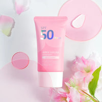 HKM-948243 Sakura Waterproof Sunscreen Face Cream for UV Protection and Brightening Skin Care - 50g