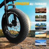 HKM-5297363 Electric Mountain Bike 1500W Motor 48V 20Ah Battery 37 Mile Range 20-Inch Fat Tires Full Suspension Shimano 7-Speed