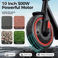 10" E Scooter for Adults 22 MPH Sport Escooter 500W Motor, Electric Scooter 22 Miles Range, Foldable E Scooters for Adults