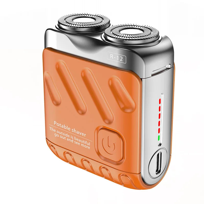 HKM-881555 Portable Mini Electric Beard Razor with Twin Blade for Face Use, USB Rechargeable