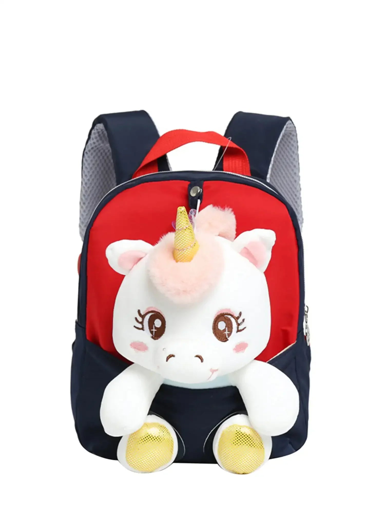 KTX-358547 Lightweight Toddler Backpack for Girls - Ideal Preschool School Bag with Stuffed Toy Features