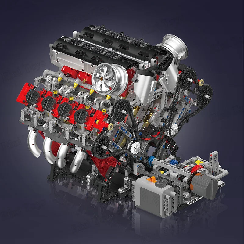 KTX-193235 V8 Engine Creative Building Set with 2718 Pieces for Kids - Remote Control Model