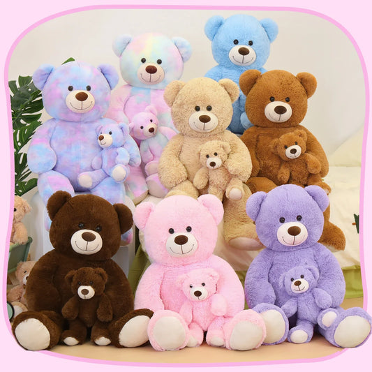 KTX-636499 Giant Purple Tie-Dye Soft Stuffed Teddy Bear Toy for Kids – Perfect Gift for Baby Showers