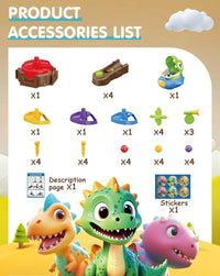 HKM-279571 Dinosaur Ball Drop Toy Set – Educational Rotating Ball Battle Game for Ages 5 and Up