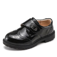 HKM-050067 Wholesale Baby School Shoes Fashion Soft Leather Newborn Boy Girls Rubber Sole Non-slip Students Casual Shoes