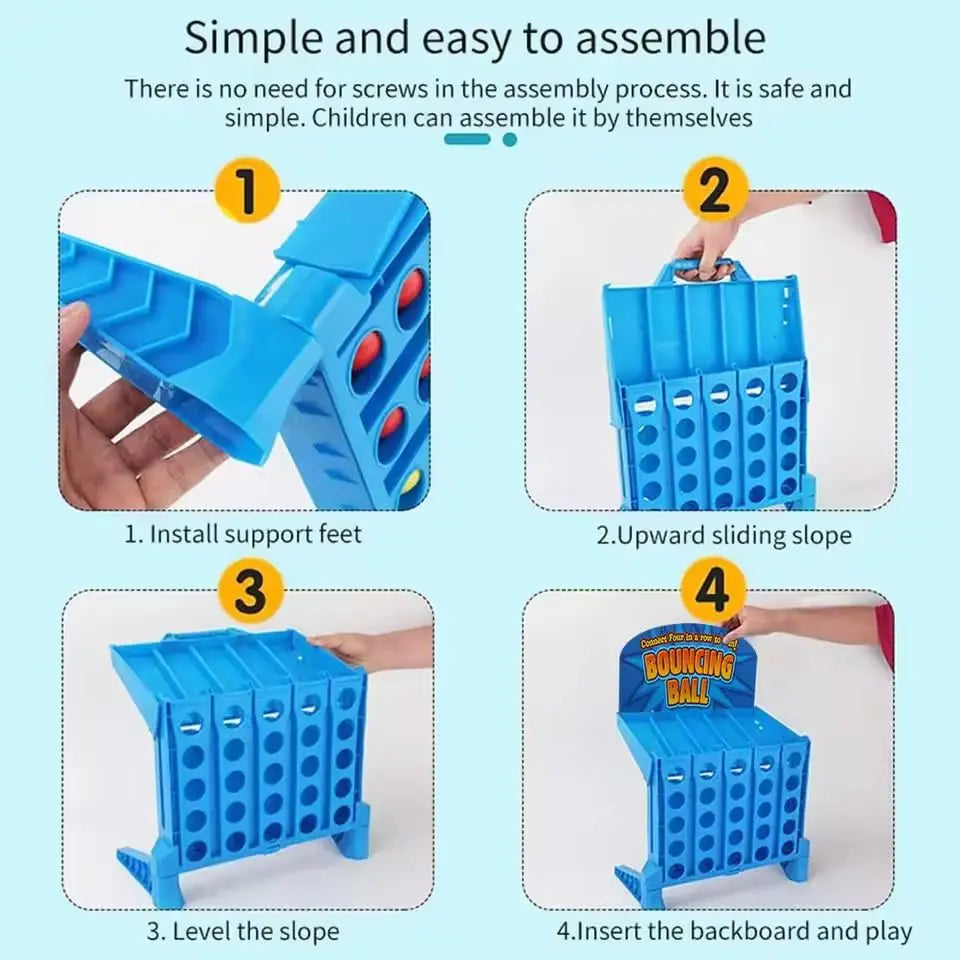 HKM-903315 Mini Bouncing Ball Linking 4 Shots Game - Educational Fun for All Ages