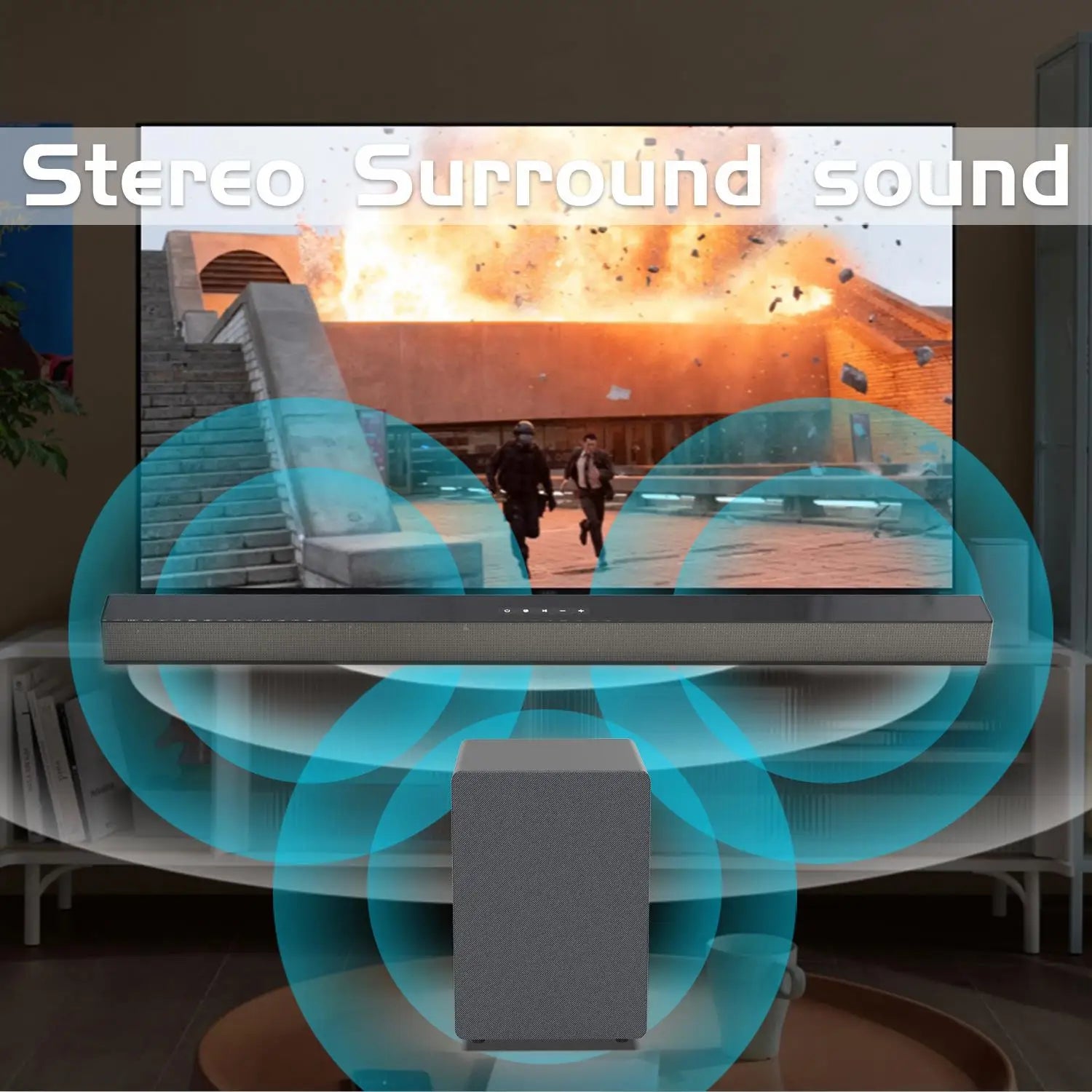 KTX-303763 Active 2.1 Channel Soundbar with Subwoofer and Bluetooth Connectivity for Home Theatre System