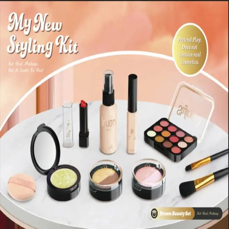 KTX-194771 Pretend Makeup Set for Kids - Mini Cosmetic Bag Toy - Age 2-12, Durable ABS Plastic