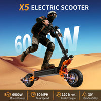 60V 40Ah Lithium E Scooter 6000W Dual Motor 85km h Max Speed 30 Degree Climbing Foldable Adult Scooter