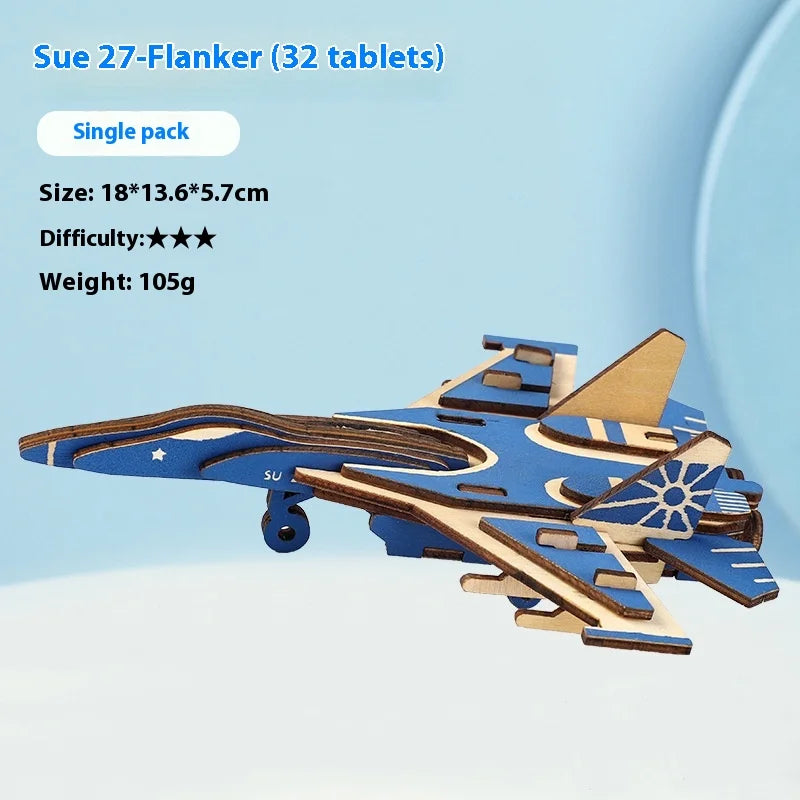 KTX-925651 3D Wooden Puzzle Kit for Kids - Eco-Friendly DIY Educational Toy in Cartoon Style