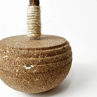 HKM-702099 Natural Cork Catnip Ball Toy with Bells and Feathers for Cats
