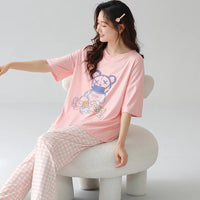HKM-804883 2024 New Design Women'S Pajamas Are Comfortable and Two Sets of Pajamas Ladies Sweet Cute Cartoon Home Wear