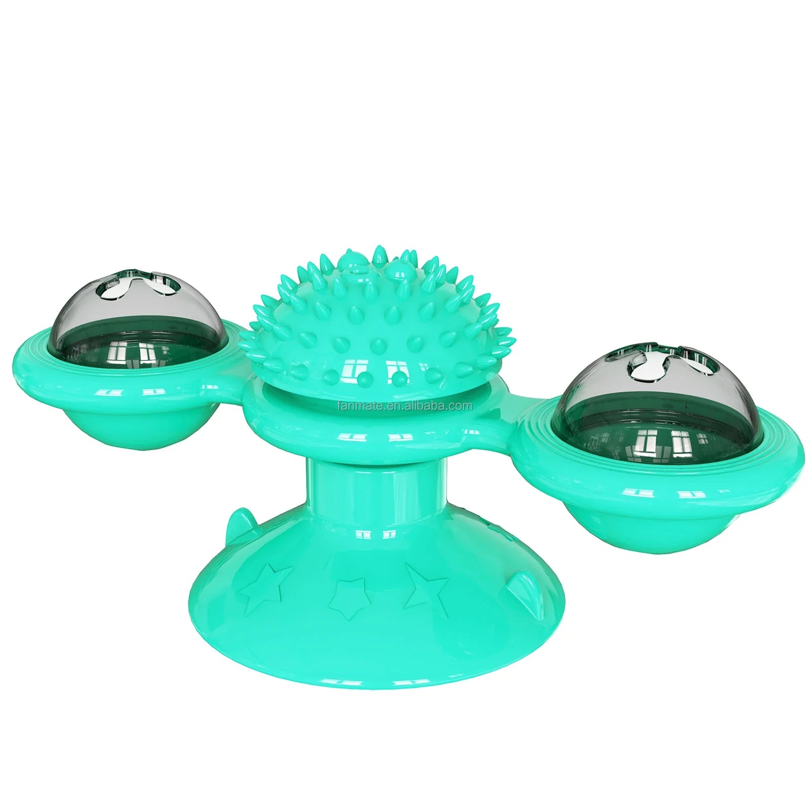KTX-763667 Durable Interactive Cat Turntable Toy with Catnip and Non-Toxic TPR Material for Boredom Relief