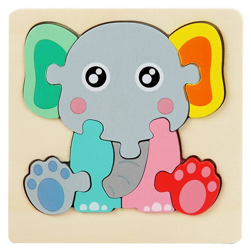 KTX-515475 3D Animal Snap Puzzle Jigsaw Board Toy for Children's Early Learning and Development