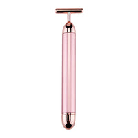 HKM-996819 24k Gold Vibrating Facial Lifting Beauty Bar with T Shape Electric 3D Face Roller Massage