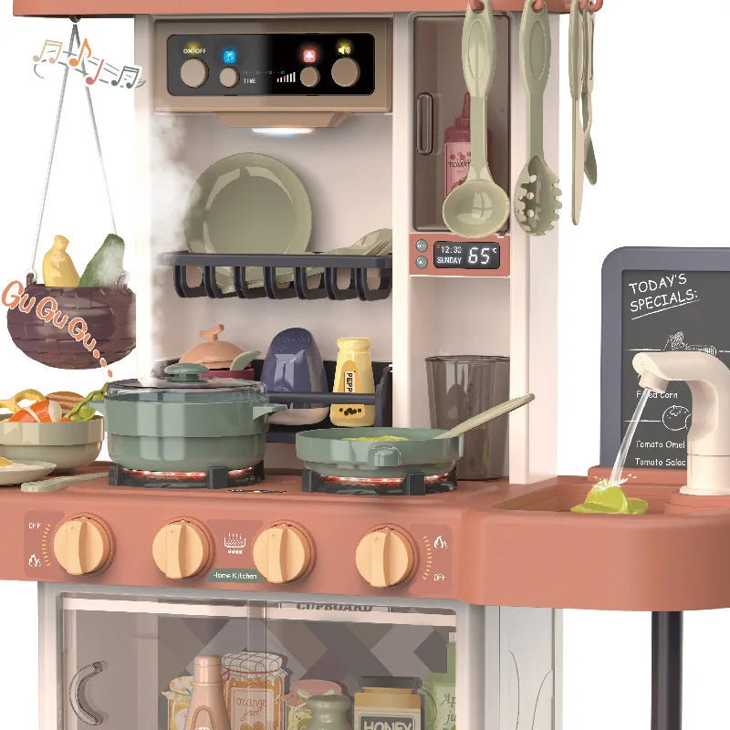 KTX-800339 43-Piece Kids Kitchen Play Set - Pretend Cooking Toys with Multifunctional Tableware