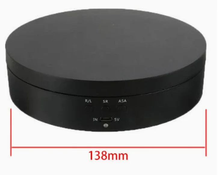 KTX-644947 Electric Rotating Display Stand with 3 Speeds for Jewelry and Photography, USB Rechargeable