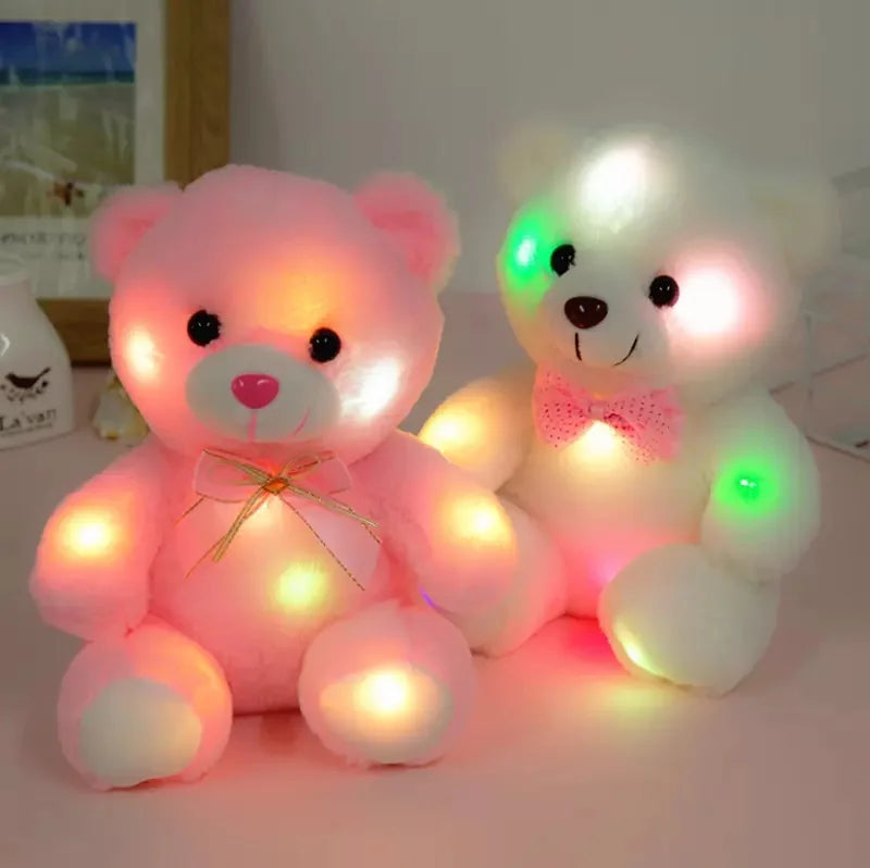 KTX-670419 LED Plush Bear Stuffed Animal Toy with Night Glow Light