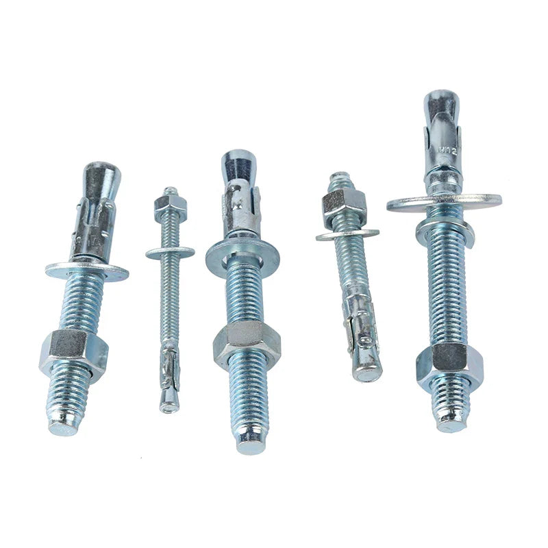 KTX-033747 Durable Carbon Steel Zinc Plated Wedge Anchor Bolt with Nut for Secure Fixing