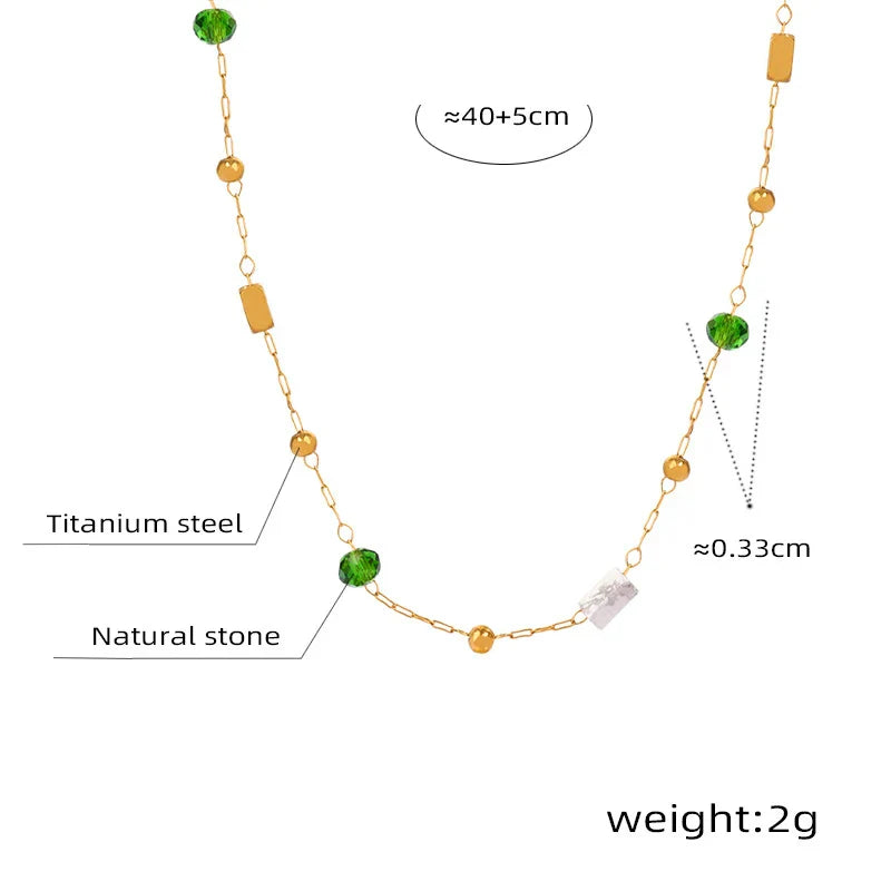 HKM-658003 2024 Fashion Designer Freshwater Pearl Necklaces Bracelets Sets Women 316L Stainless Steel Coffee Bean Chain Waterproof Necklace