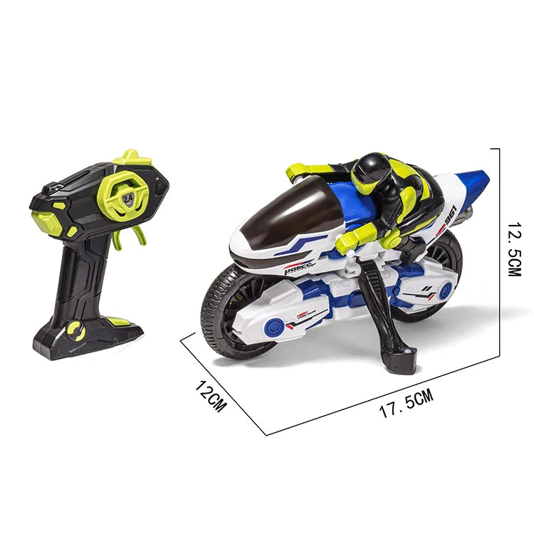 HKM-475027 Stunt Motorcycle RC Car for Kids - 2.4G Mini Radio Control Model with 360° Spin, Indoor/Outdoor Use