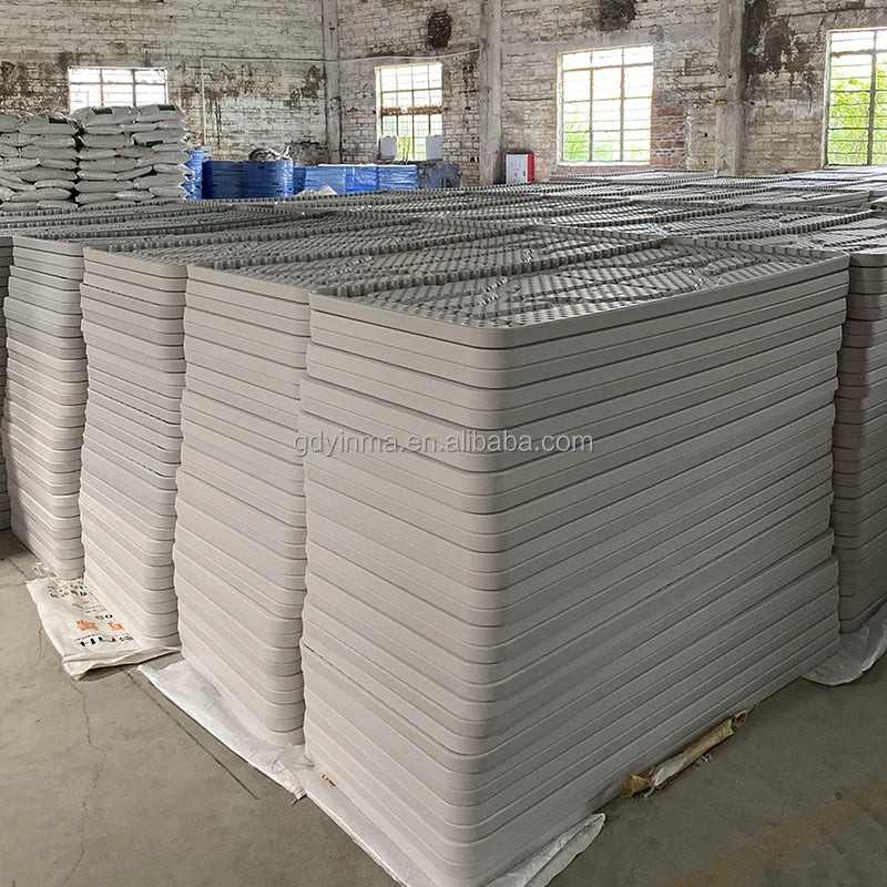 KTX-727315 6ft Round Folding Banquet Table - Durable Plywood with PVC or Melamine Finish, Black Iron Frame