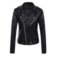 HKM-045459 Women's Short Leather Jacket New Korean Version PU Leather Motorcycle Jacket Stylish Women's Clothing Jacket Custom