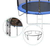 HKM-700307 Outdoor Family Trampoline with Safety Net - 6ft to 16ft Adjustable Size for Kids and Adults
