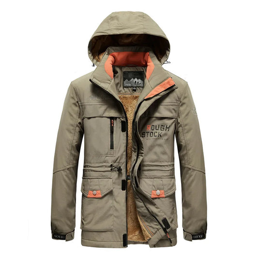 HKM-357331 Men's Casual Fall/Winter Assault Puffer Blouson Thick Down Warm Hooded With Stand Collar Clothing Winter Men's Coats