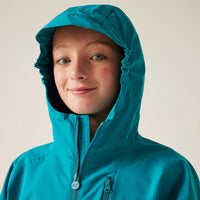 HKM-178835 Customized Design Girls Waterproof Jacket Garment Dyed Button Decorated