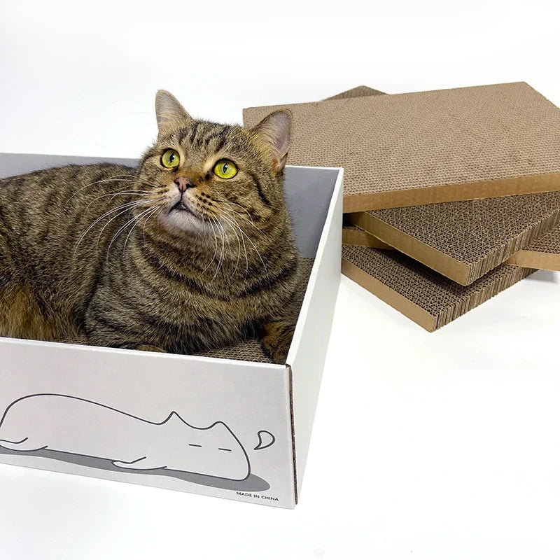 HKM-128083 Pack of 5 Extra Large Cat Scratching Boards, 11.4 Inch Reversible Cardboard Scratchers